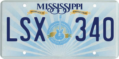 MS license plate LSX340