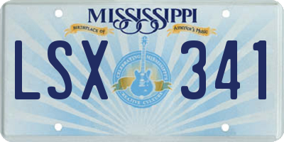 MS license plate LSX341