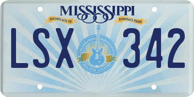MS license plate LSX342