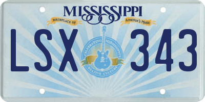 MS license plate LSX343