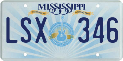 MS license plate LSX346