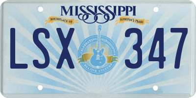 MS license plate LSX347