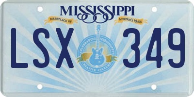MS license plate LSX349