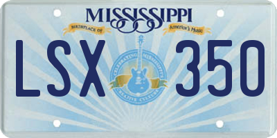 MS license plate LSX350