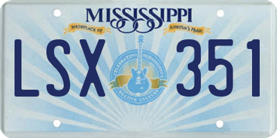 MS license plate LSX351