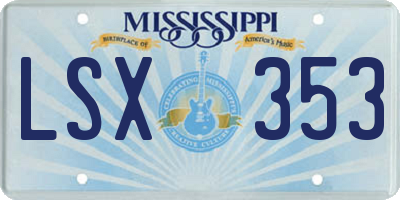 MS license plate LSX353