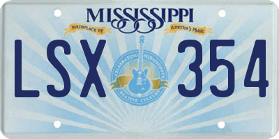 MS license plate LSX354