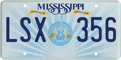 MS license plate LSX356