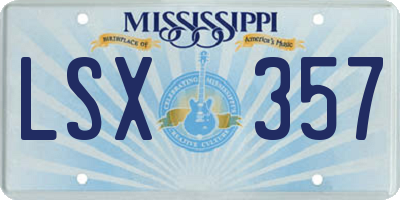 MS license plate LSX357