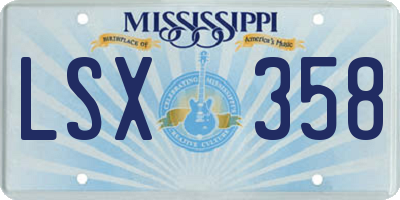 MS license plate LSX358