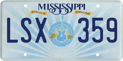 MS license plate LSX359