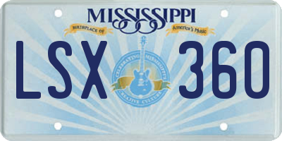 MS license plate LSX360