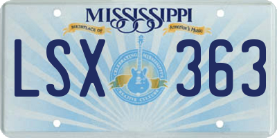 MS license plate LSX363