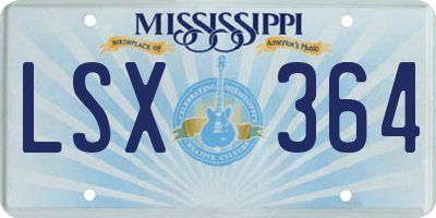 MS license plate LSX364