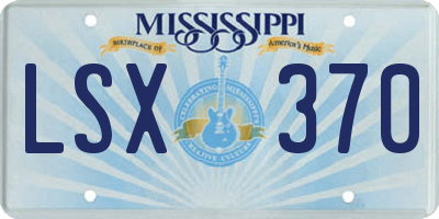MS license plate LSX370