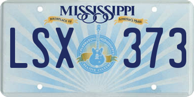 MS license plate LSX373