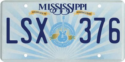 MS license plate LSX376