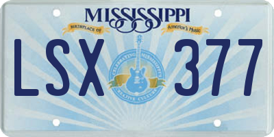 MS license plate LSX377
