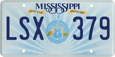 MS license plate LSX379