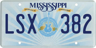 MS license plate LSX382