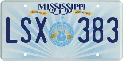 MS license plate LSX383