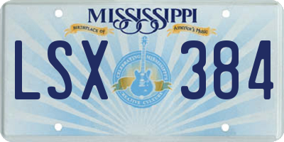 MS license plate LSX384