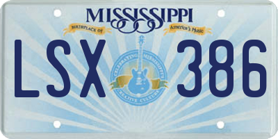 MS license plate LSX386