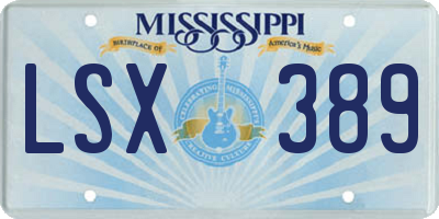 MS license plate LSX389