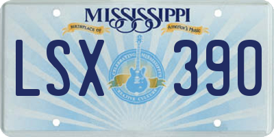 MS license plate LSX390