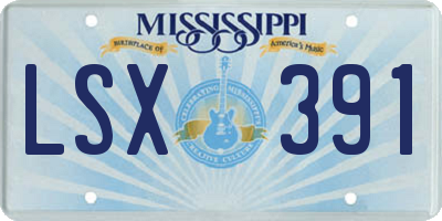MS license plate LSX391