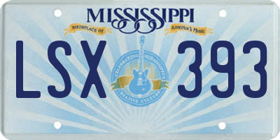 MS license plate LSX393