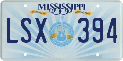 MS license plate LSX394