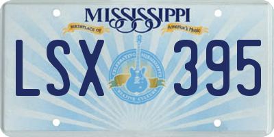 MS license plate LSX395