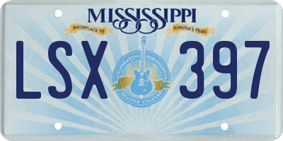 MS license plate LSX397