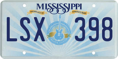 MS license plate LSX398