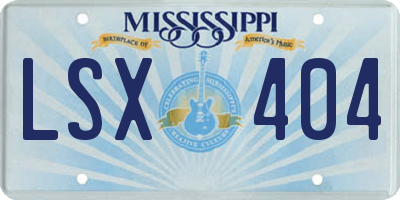 MS license plate LSX404