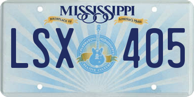 MS license plate LSX405