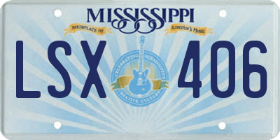 MS license plate LSX406