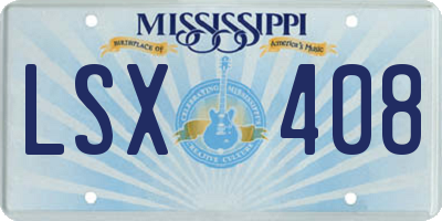 MS license plate LSX408