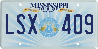 MS license plate LSX409