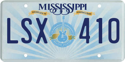 MS license plate LSX410