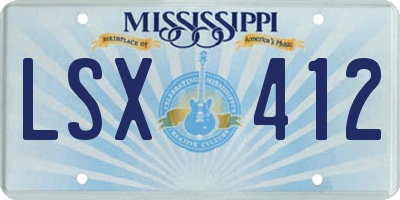 MS license plate LSX412