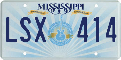 MS license plate LSX414