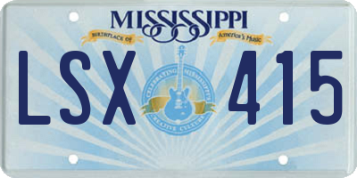 MS license plate LSX415