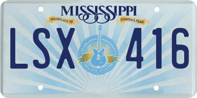 MS license plate LSX416
