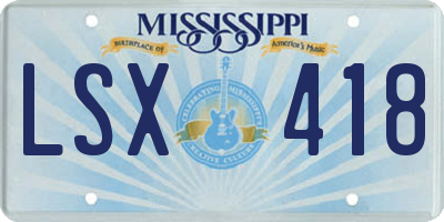 MS license plate LSX418