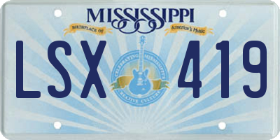 MS license plate LSX419