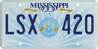 MS license plate LSX420