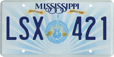 MS license plate LSX421