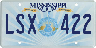 MS license plate LSX422